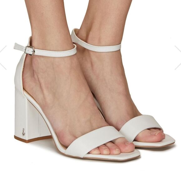 TARA SQUARE TOE SNAKE EMBOSSED BLOCK HEEL SANDAL - Picture 1 of 15